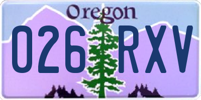OR license plate 026RXV