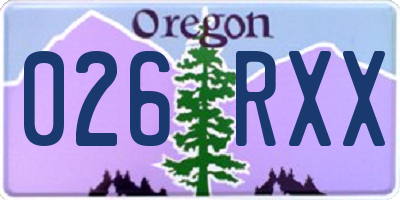 OR license plate 026RXX