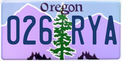 OR license plate 026RYA