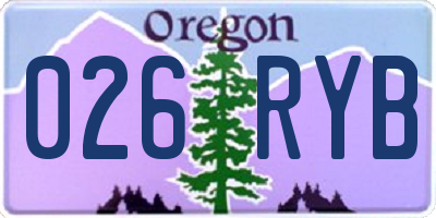 OR license plate 026RYB