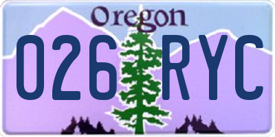 OR license plate 026RYC