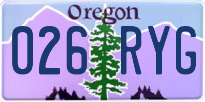 OR license plate 026RYG