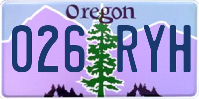 OR license plate 026RYH