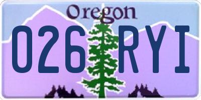 OR license plate 026RYI