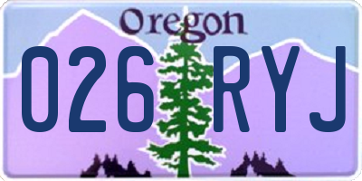 OR license plate 026RYJ
