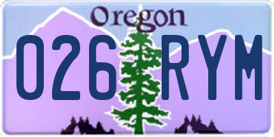 OR license plate 026RYM