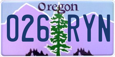OR license plate 026RYN