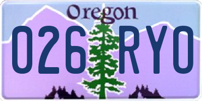 OR license plate 026RYO
