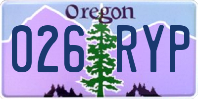 OR license plate 026RYP
