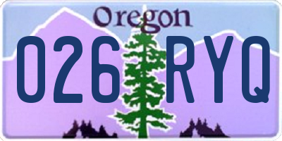 OR license plate 026RYQ