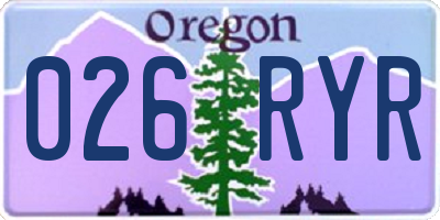 OR license plate 026RYR