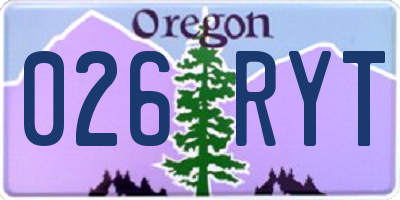 OR license plate 026RYT
