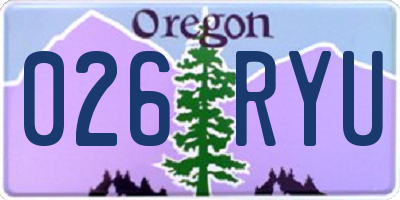 OR license plate 026RYU