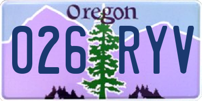 OR license plate 026RYV
