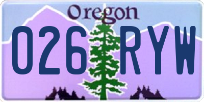 OR license plate 026RYW