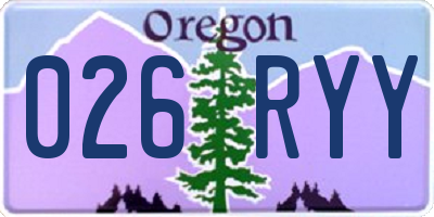 OR license plate 026RYY