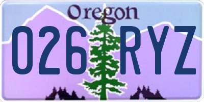 OR license plate 026RYZ