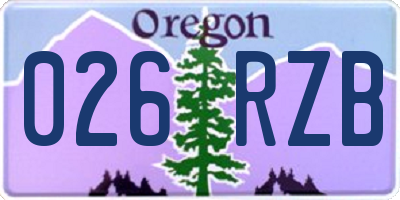 OR license plate 026RZB