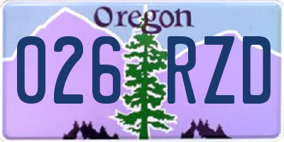 OR license plate 026RZD