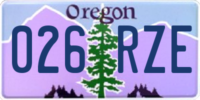 OR license plate 026RZE