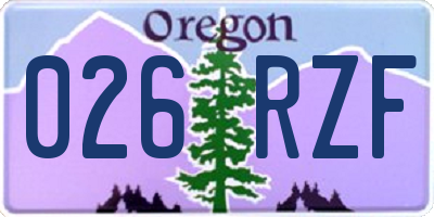 OR license plate 026RZF