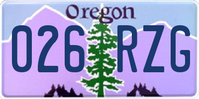OR license plate 026RZG