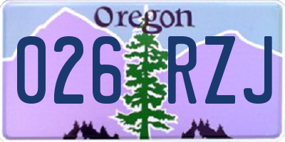 OR license plate 026RZJ