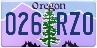 OR license plate 026RZO