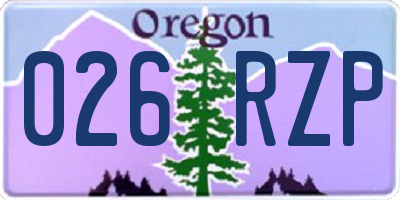 OR license plate 026RZP