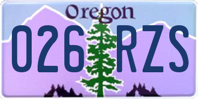 OR license plate 026RZS