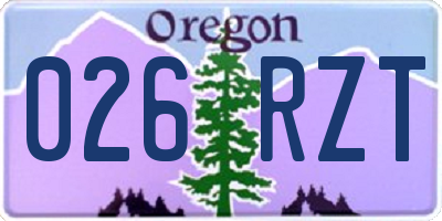 OR license plate 026RZT
