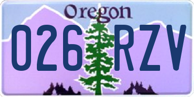 OR license plate 026RZV