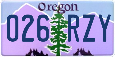 OR license plate 026RZY