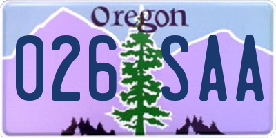 OR license plate 026SAA