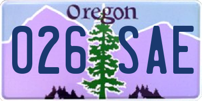 OR license plate 026SAE