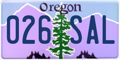 OR license plate 026SAL