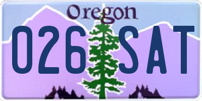 OR license plate 026SAT