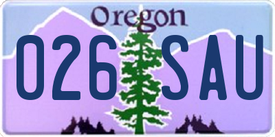 OR license plate 026SAU