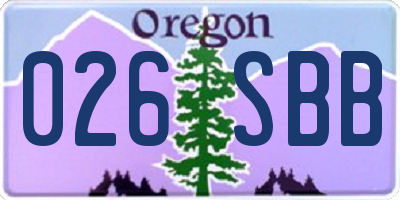 OR license plate 026SBB