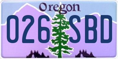 OR license plate 026SBD