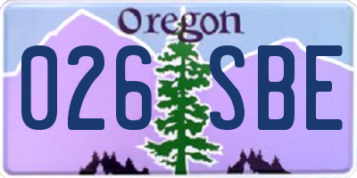 OR license plate 026SBE