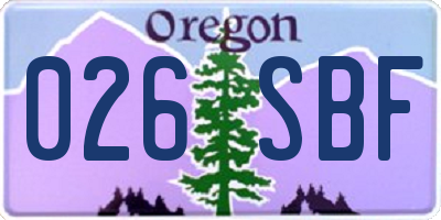 OR license plate 026SBF