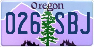 OR license plate 026SBJ