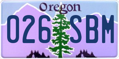 OR license plate 026SBM