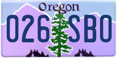 OR license plate 026SBO