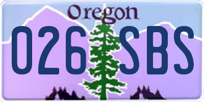 OR license plate 026SBS
