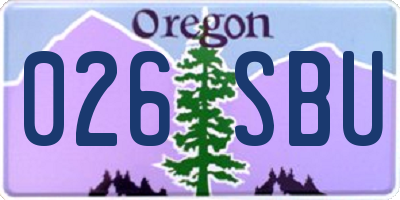 OR license plate 026SBU