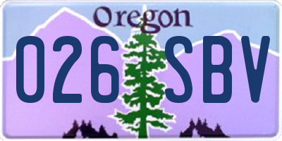 OR license plate 026SBV