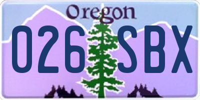 OR license plate 026SBX