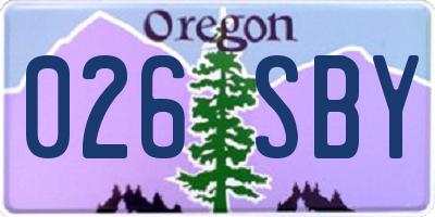 OR license plate 026SBY